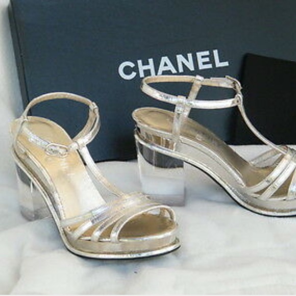 CHANEL LUCITE PlATFORM HEEL sz. 38 - Picture 8 of 8